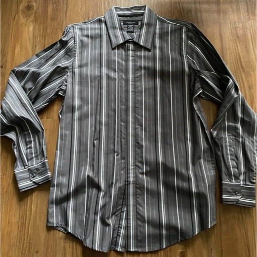 Structure Men's Modern Fit Striped Shirt (Medium)